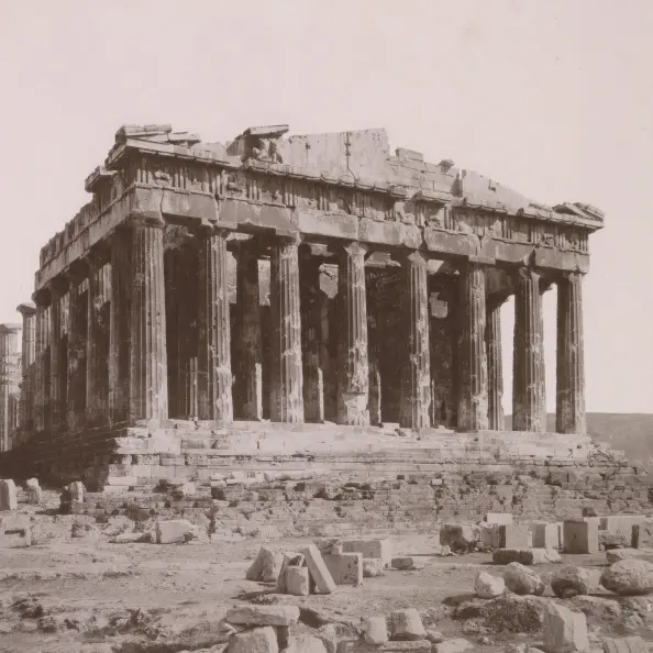 A acrópole em Atenas.